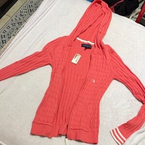 Aeropostale Coral Hooded Cardigan